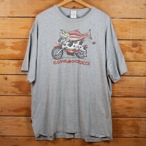 Vintage Ray Troll Cowasockeye Salmon T-Shirt in Heather Gray - XXL